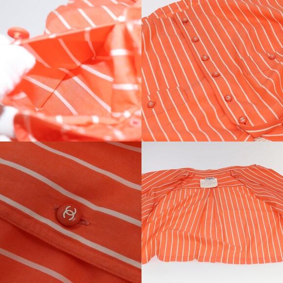 Chanel Shirt Cotton Orange CC - Picture 5 of 6